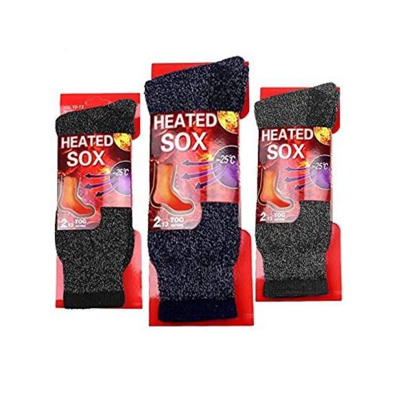 Black Gray & Navy Blue Mens Thick Heavy 3 Pack Boot Socks - Picture 3 of 4